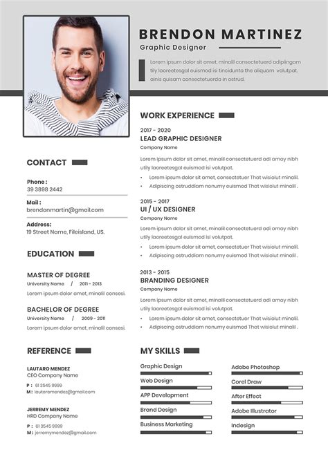 Modern Curriculum Vitae Template To Download In Word Format Doc Docx