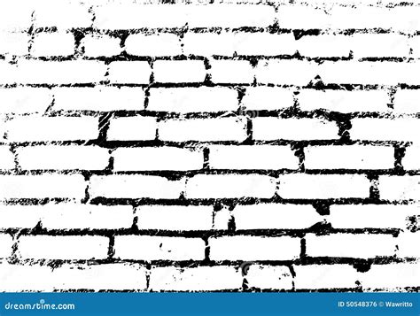 Old Vintage Brick Wall Background Pattern Black And White Vector