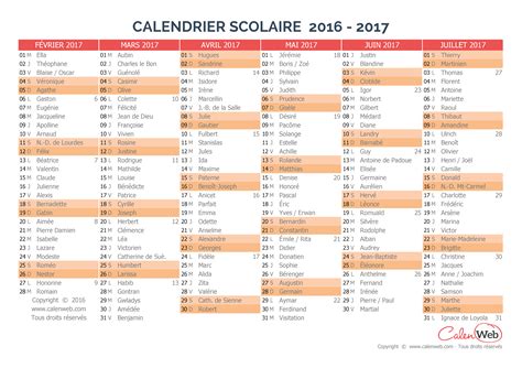 Calendrier Scolaire Semestriel 2016 2017 Avec Affichage Des Fêtes Du