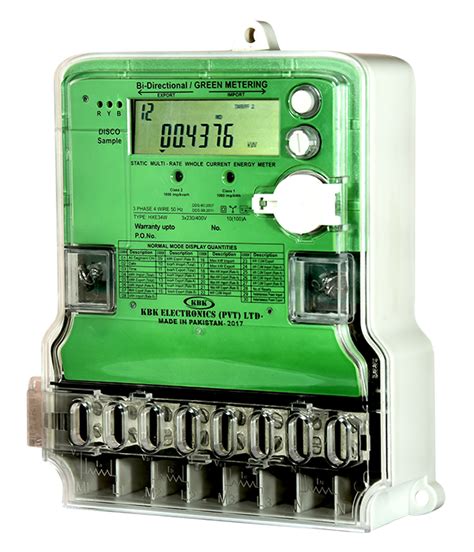 Three Phase Four Wire Whole Current Bi Directional Static Energy Meter