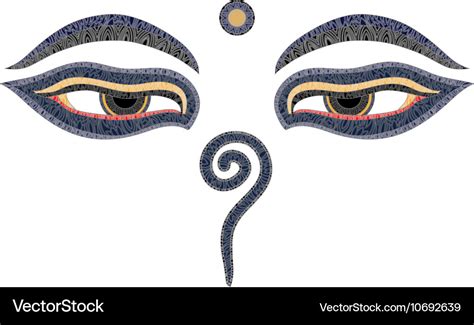 Buddha Eyes Nepal Symbol Of Wisdom Royalty Free Vector Image