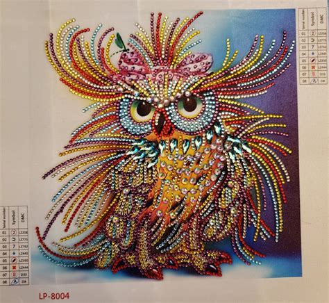 Completed Fancy Owl 5d Diamond Rhinestone Painting