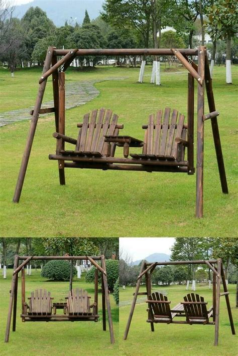 Lounge cushions are not included but. Wooden 2 Seater Swing Chair Patio Yard Garden Outdoor ...