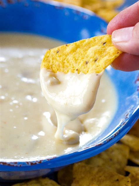 Mexican Restaurant Style White Cheese Queso Dip Delish Club