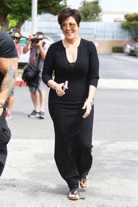 Kris Jenner Is Body Confident In Tight Black Maxi Dress As Her Meeting