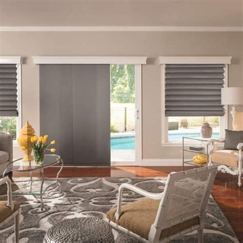 Replacing a sliding glass door can be expensive, but if you do it yourself, you can potentially save hundreds. Bali Sliding Panels Roman Shade Fabrics | Living room ...