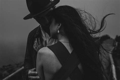 By Isabella Rosa 2017 Photography Engagement Boudoir Blackwhite Couple Dark Portrait