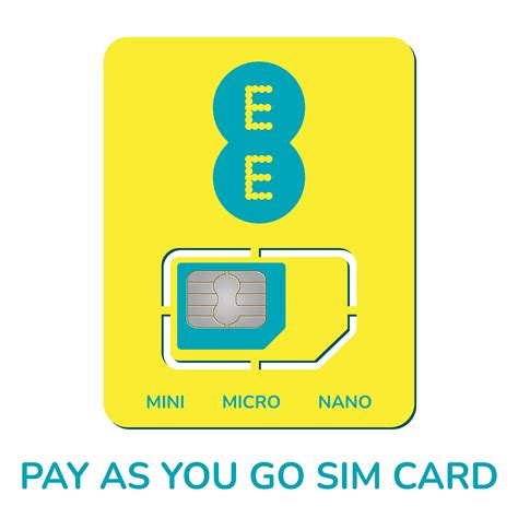 Ee Sim Card Pay As You Go £20 Pack Mini Micro Nano Data Payg Unlimited
