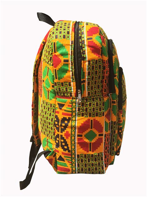 Kente Print African Backpack Book Bag Rucksack Handmade Backpack Fabric Backpack · Ramsjay