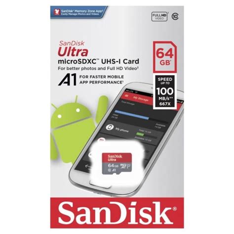 Sandisk extreme plus microsdxc 64gb + adapter. SanDisk MicroSD 64GB A1 100Mbps MicroSDXC
