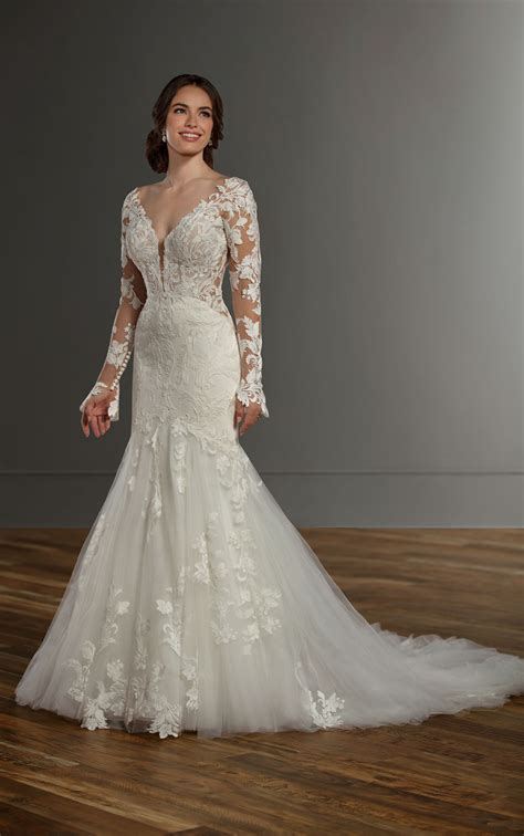 Extravagant Fit And Flare Wedding Dress With Cotton Lace Martina