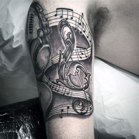 55+ love for music tattoo designs. 75 Music Note Tattoos For Men - Auditory Ink Design Ideas ...