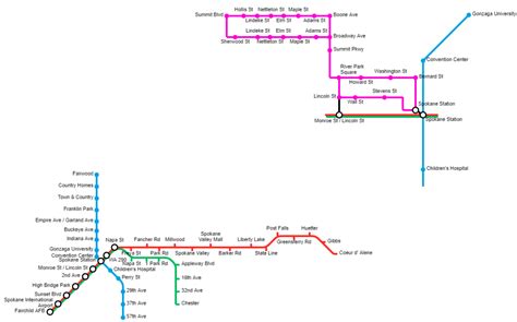 Hypothetical Spokane Metro Map I Made The Red And Green Lines Are