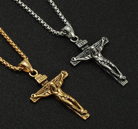Stainless Steel Crucifix Cross Necklace Silvercustomjewellery