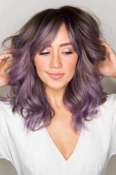 Purple Highlights Brown Hair Purple Brown Hair Light Purple Hair Hair Color Purple Hair