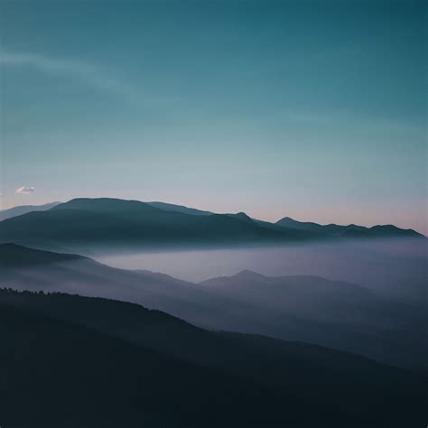 Mountains Fog Peaks Wallpaper 1024x1024