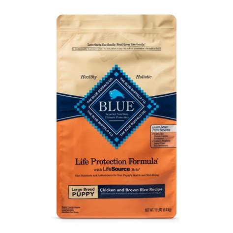 The dashboard displays a dry matter protein reading of 36%, a fat level of 16% and estimated carbohydrates of about 41%. Blue Buffalo Life Protection Formula Large Breed Puppy ...