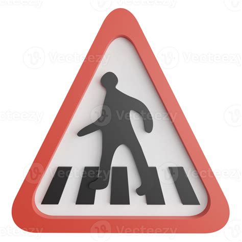 Pedestrian Crossing Sign Clipart Flat Design Icon Isolated On