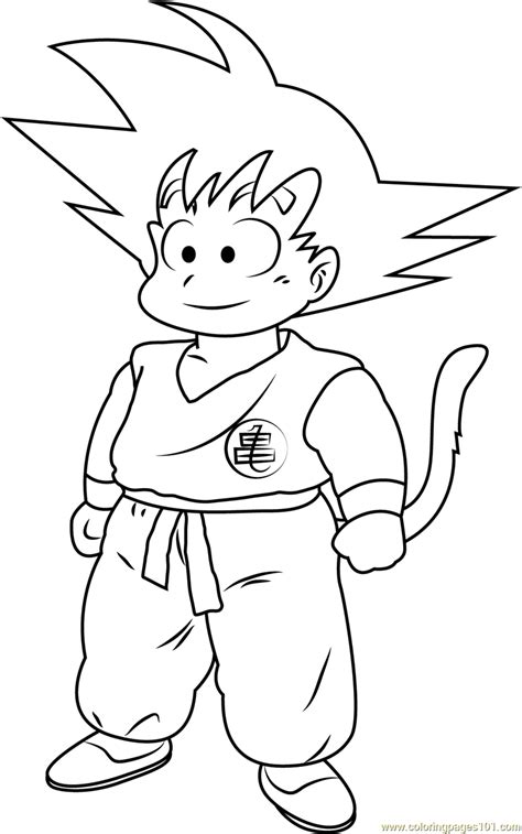 Goku In Dragon Ball Coloring Page For Kids Free Goku Printable