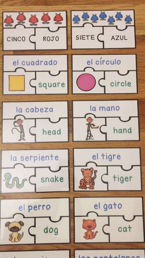 Learning Spanish Vocabulary Games Puzzles Esl Activities For Kids