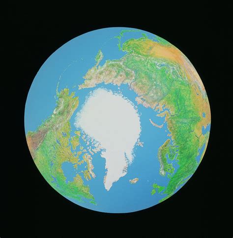 Whole Earth Centred On The North Pole Photograph By Julian Baum And David