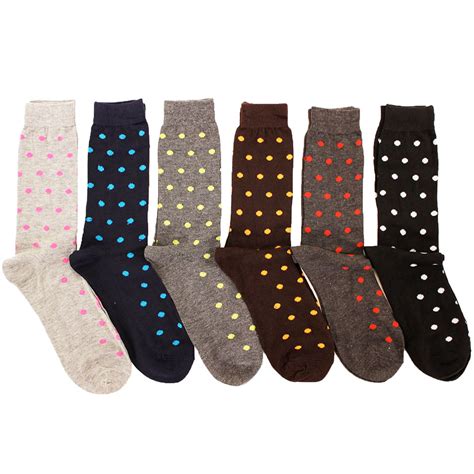 6 Pairs Mens Fashion Dress Socks Print Pattern Designer Multi Colorful
