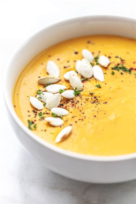 Creamy Butternut Squash Soup Easy Healthy Vegetarian Soup Recipe