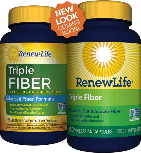 Renew Life Adult Fiber Supplement Triple Fiber Dietary Fiber