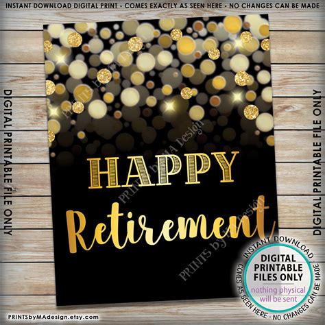 Retirement Sign Happy Retirement Party Sign Retirement Celebration
