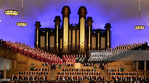 The Mormon Tabernacle Choir Sings As Mormons Gather In The Salt Lake