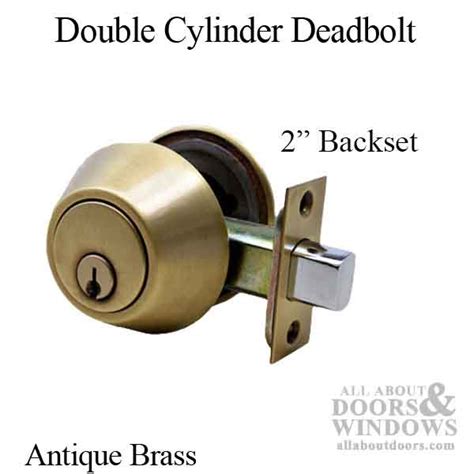 Deadbolt 2 Inch Backset Double Cylinder Antique Brass