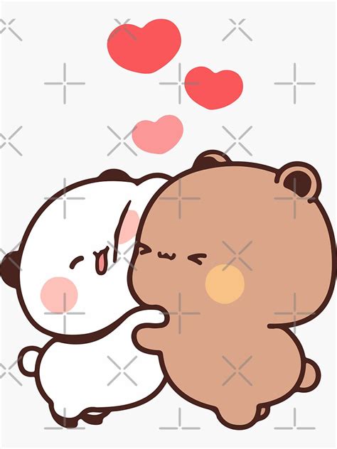 Panda Bear Hug Bubu Dudu Sticker By Dev Ilyass Redbubble