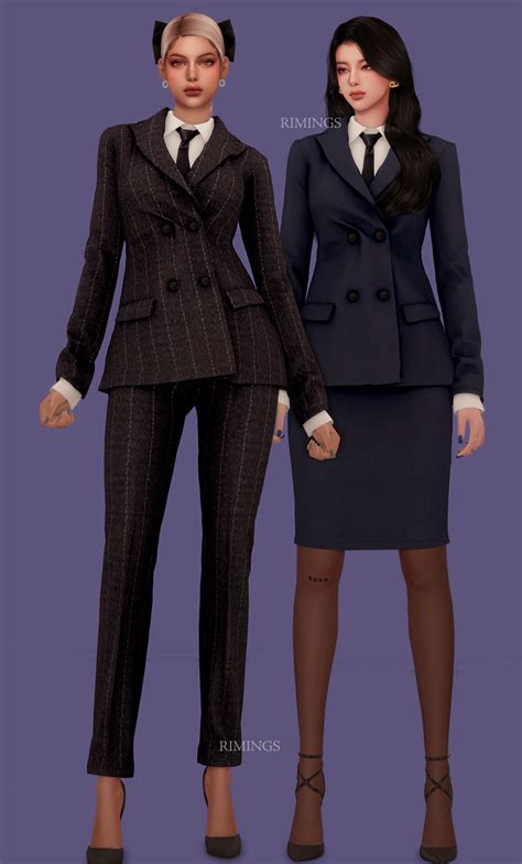 Rimings Tie And Twopiece Suit In 2023 Two Pieces Suits Sims 4 Mods