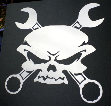 High Detail Airbrush Stencil Skull Crosswrenches Free Uk Postage For