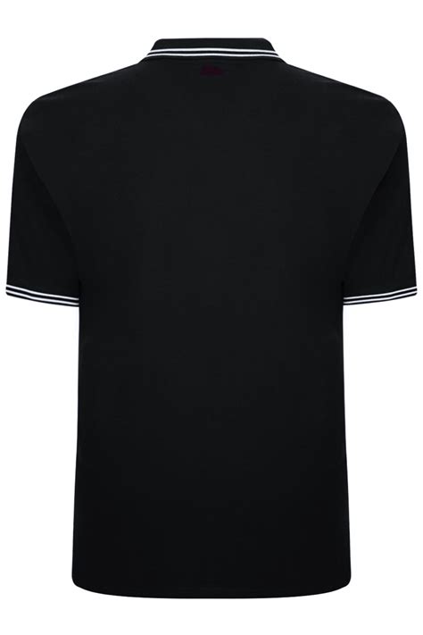 badrhino black textured tipped polo shirt extra large sizes m l xl 2xl 3xl 4xl 5xl 6xl 7xl