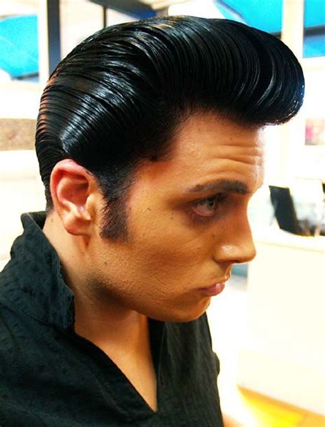 The Elvis Look Mens Rockabilly Hairstyles Greaser Hair Slick Hairstyles