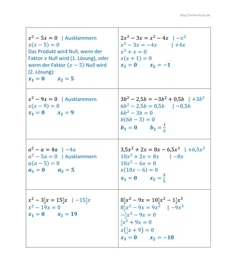 Quadratische Gleichungen Lösen 2