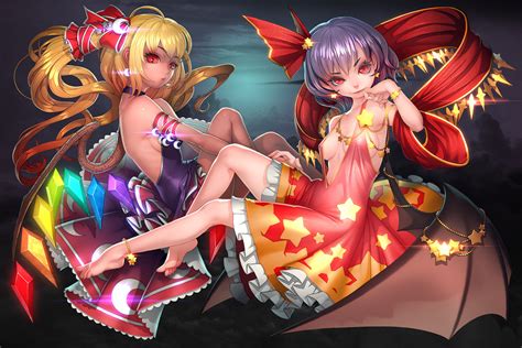 Remilia Scarlet And Flandre Scarlet Touhou Drawn By Zhaoyebai Danbooru