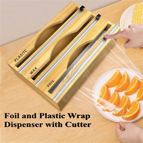 Plastic Cling Film Refillable Box With Slide Cutter Food Wrap Dispenser
