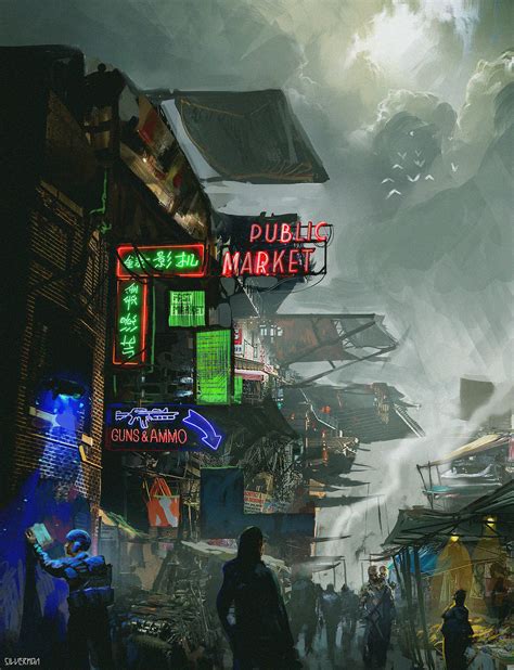 Dystopian Market By Samtheconceptartist On Deviantart