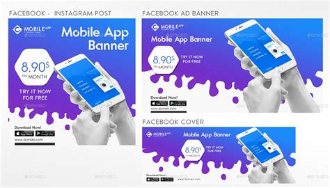 Mobile App Banner Pack Ad App Aff Mobile Pack Banner Facebook