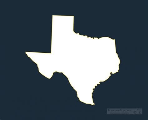 Texas State Map Silhouette Style Clipart Classroom Clip Art