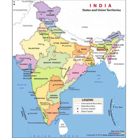 India Map With States And Capitals Printable Map