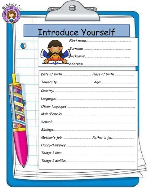 Introduce Yourself How To Introduce Yourself Kindergarten