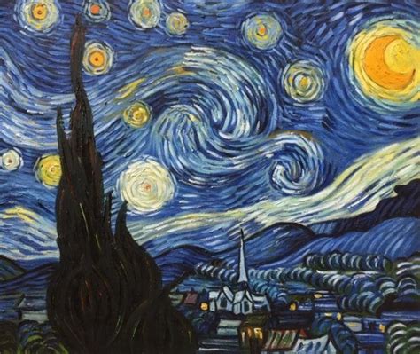 Vincent Van Gogh Starry Night Repro Oil Painting On Canvas 24x36 Etsy