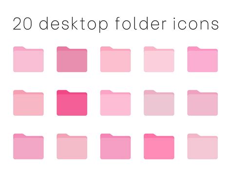 Pink Desktop Folder Icons Aesthetic Organizing Icons Macbook Etsy