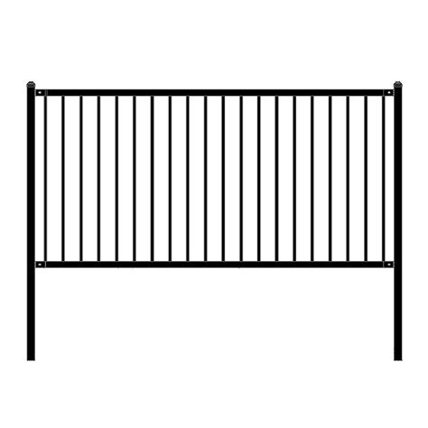 Aleko Lyon Style 4 Ft X 8 Ft Black Steel Unassembled Fence Panel