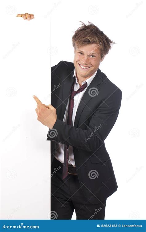 Funny Business Man Pointing At A White Board Stock Image Image Of
