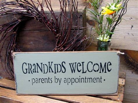 Grandkids Welcome Funny Wooden Sign Wooden Signs Diy Funny Wooden