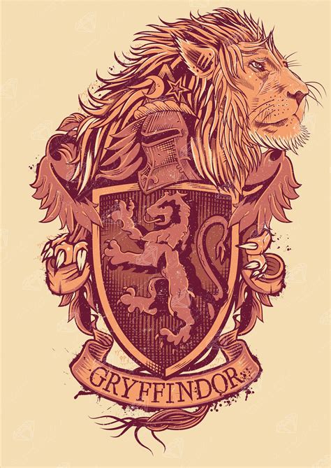Gryffindor Crest Tomes And Scrolls In 2022 Harry Potter Poster
